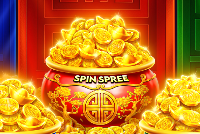 Slot machine screen featuring a muscular werewolf holding gold coins and a potion bottle, with colorful game symbols below and other slot machines in the background.