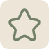 Outline of a five-point star in muted green on a rounded beige square background.