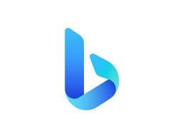 Microsoft's search engine features a simple blue logo reflecting technology advancement simplicity principles.