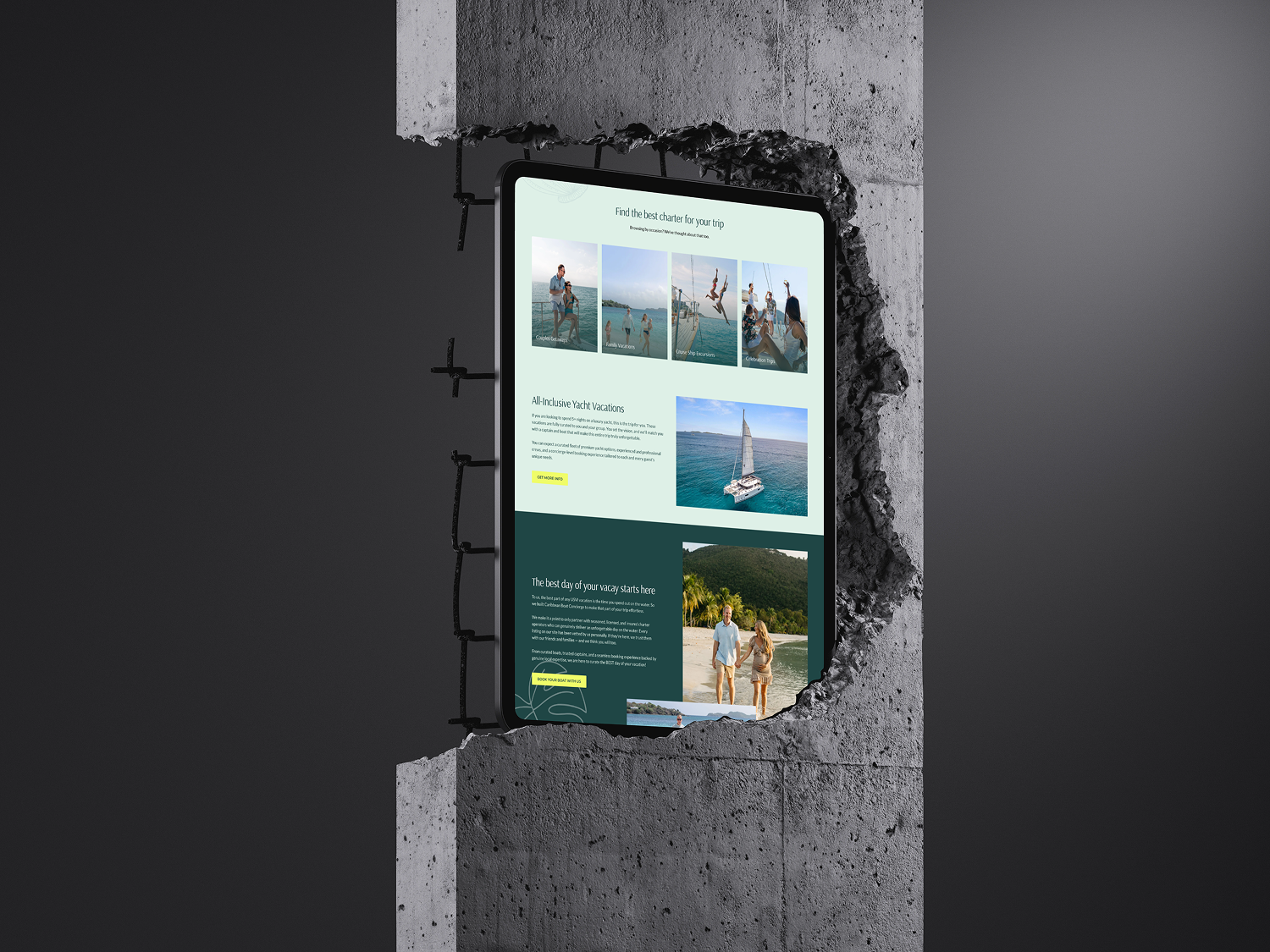 Caribbean Boat Concierge website project by Peak Digital Studio