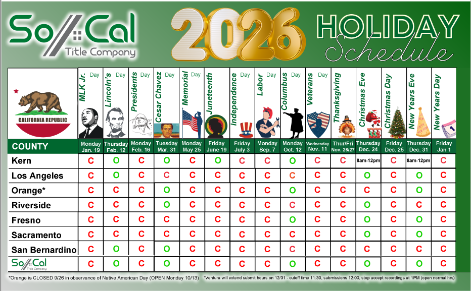 2026 Holidays