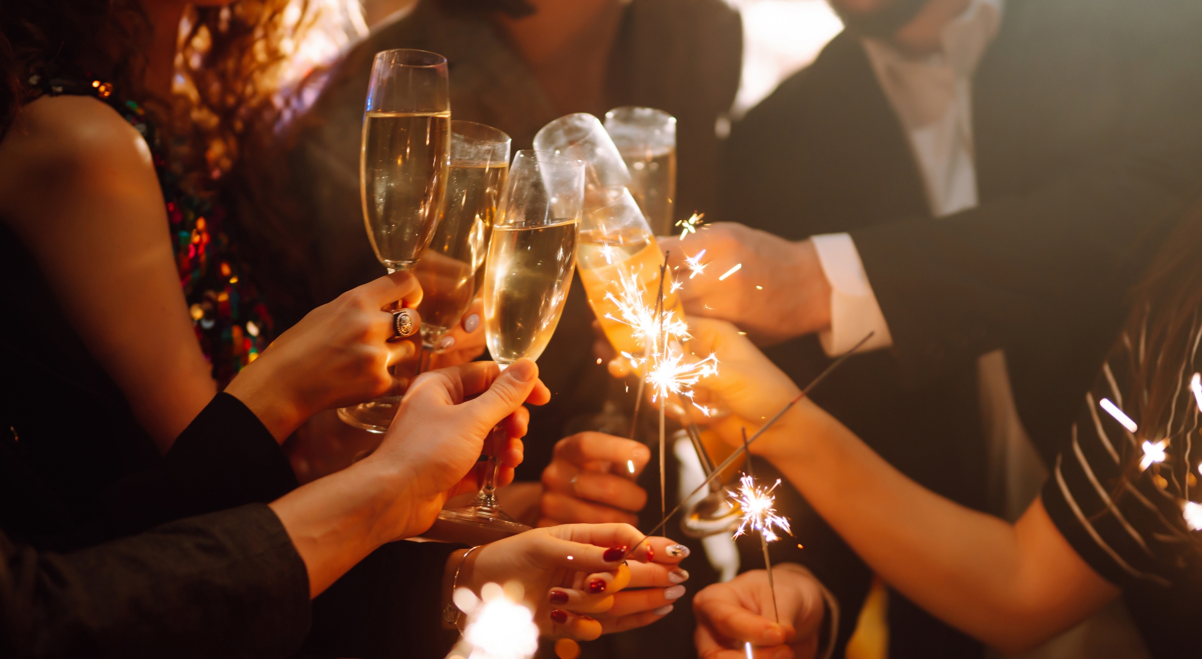 Corporate holiday event with celebratory atmosphere and cross-team connections