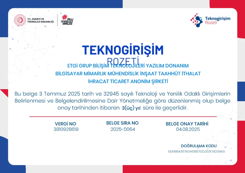 T.C. Sanayi ve Teknoloji Bakanlığı Teknogirişim Rozeti