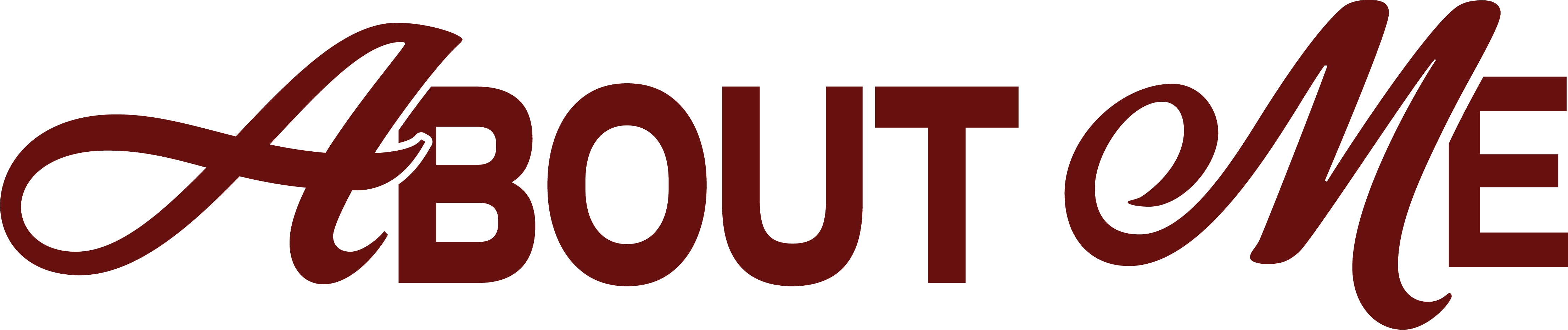 Text reading 'Contact Me' in dark red, with decorative script for the letters C and M.