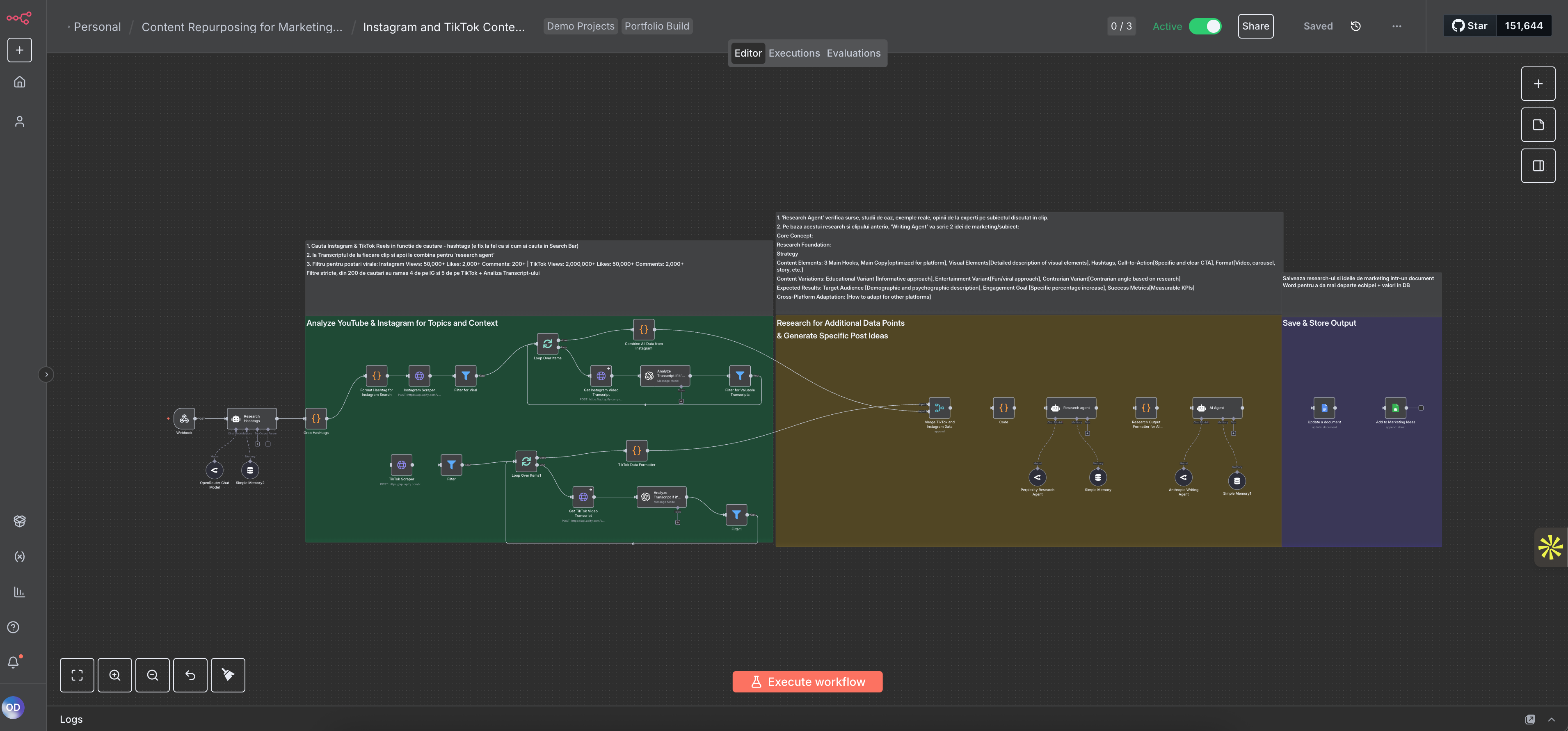 Sistem automat de research & idei de campanie pentru TikTok și Instagram