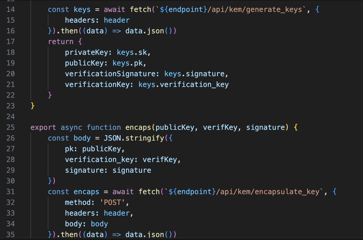 PQCaaS Code Example