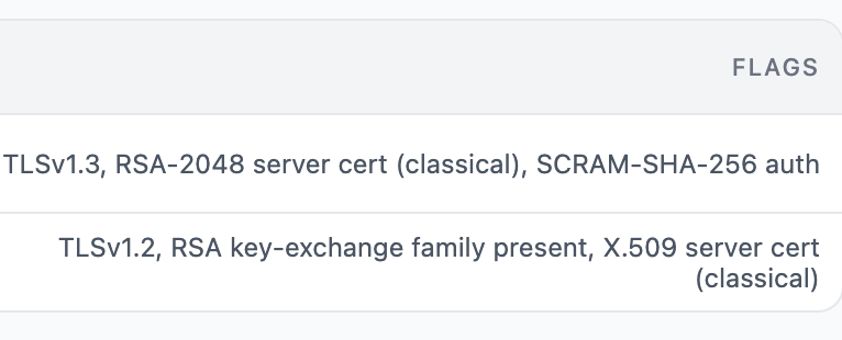 Information on database quantum posture