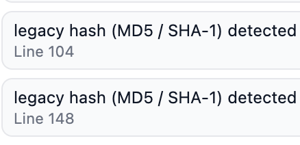 Information on app and code quantum risks