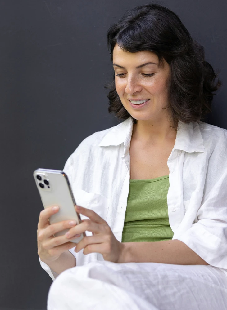 A patient using the Crohn's Colitis Care app