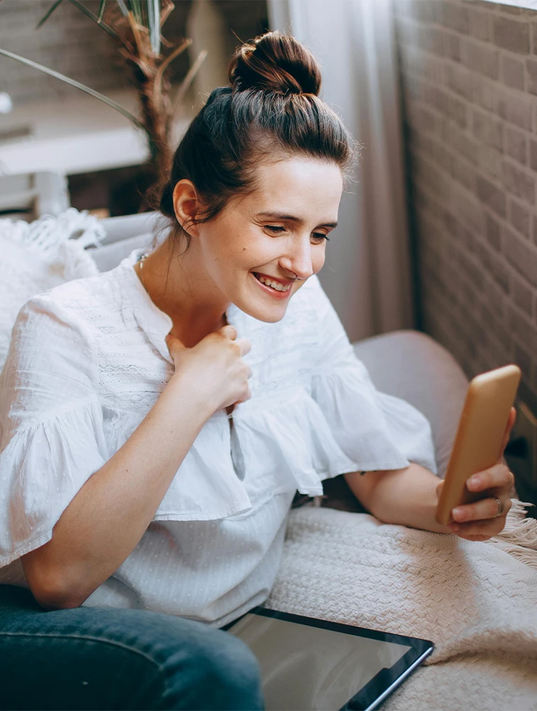 A patient using the Crohn's Colitis Care app