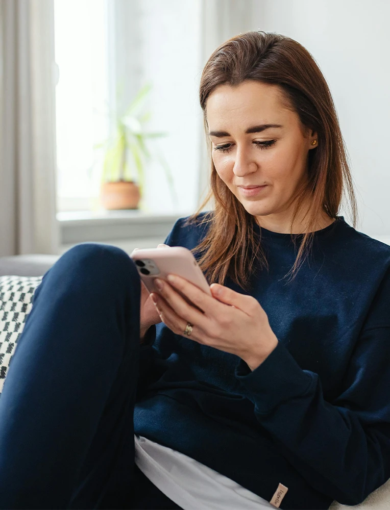 A patient using Crohn's Colitis Care app