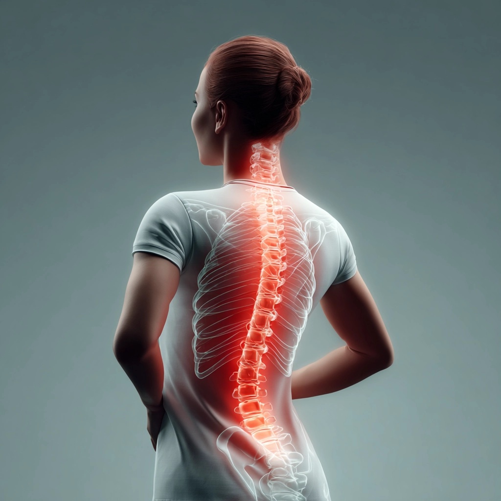 A woman with her back turned to the camera.