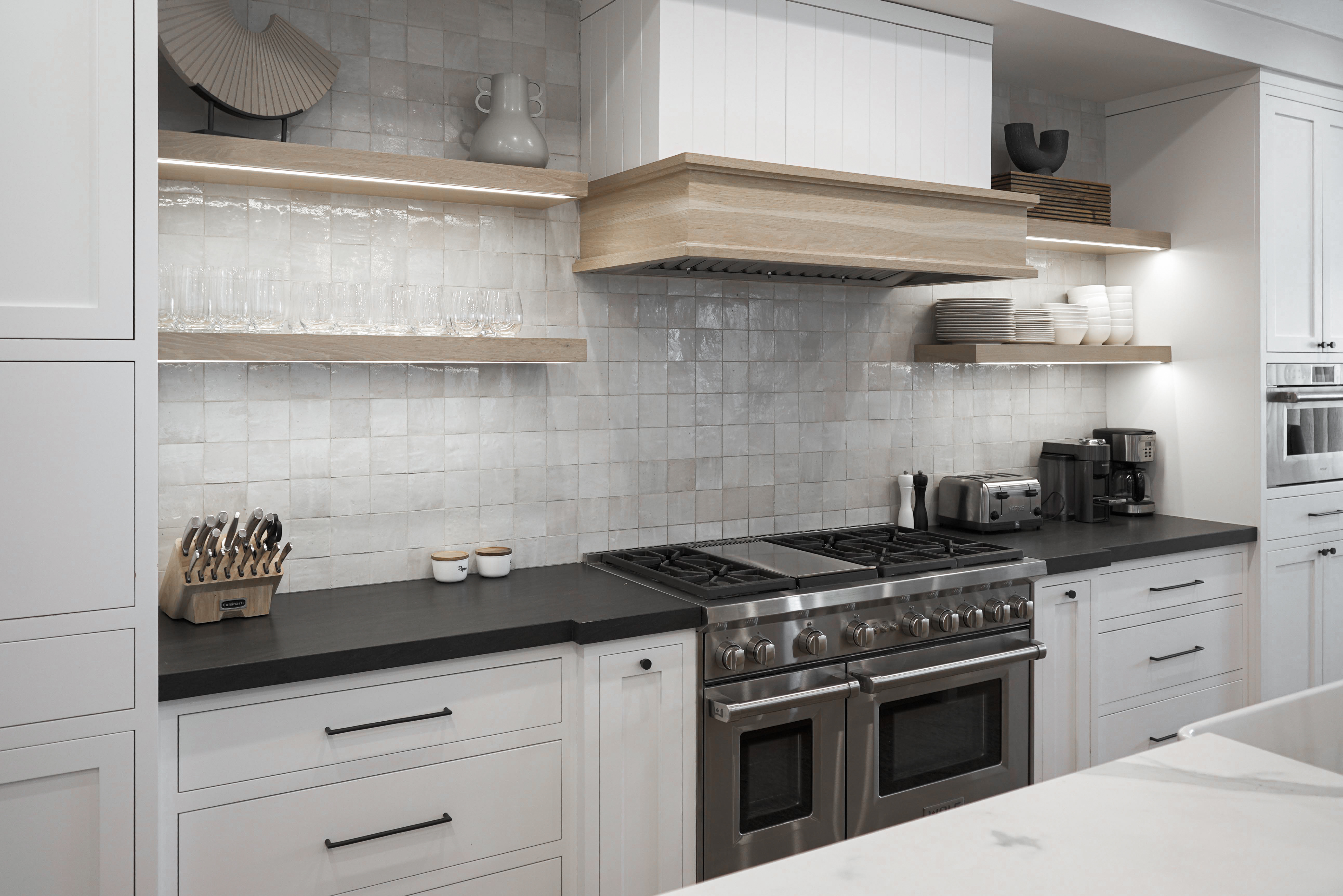Modern kitchen remodel in Orange County with custom cabinets and quartz countertops