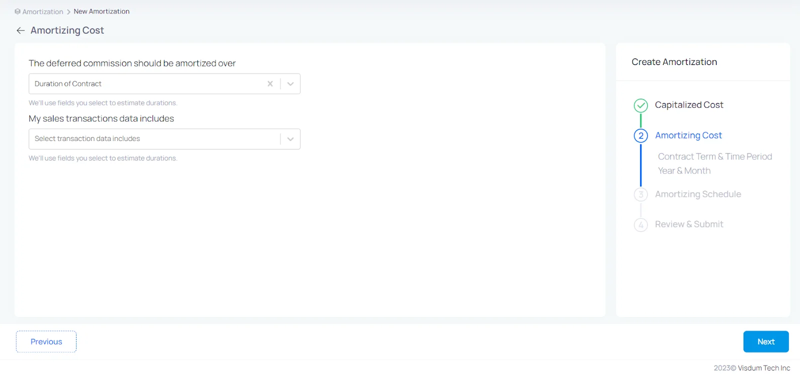 Amortization Settings in SaaS Sales Commissions Software: Visdum