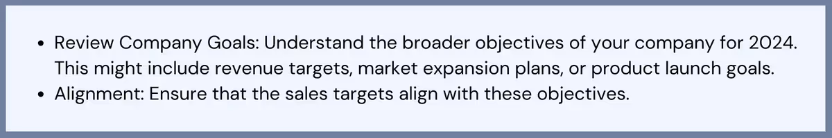 Step 1 of setting saas sales targets in 2024