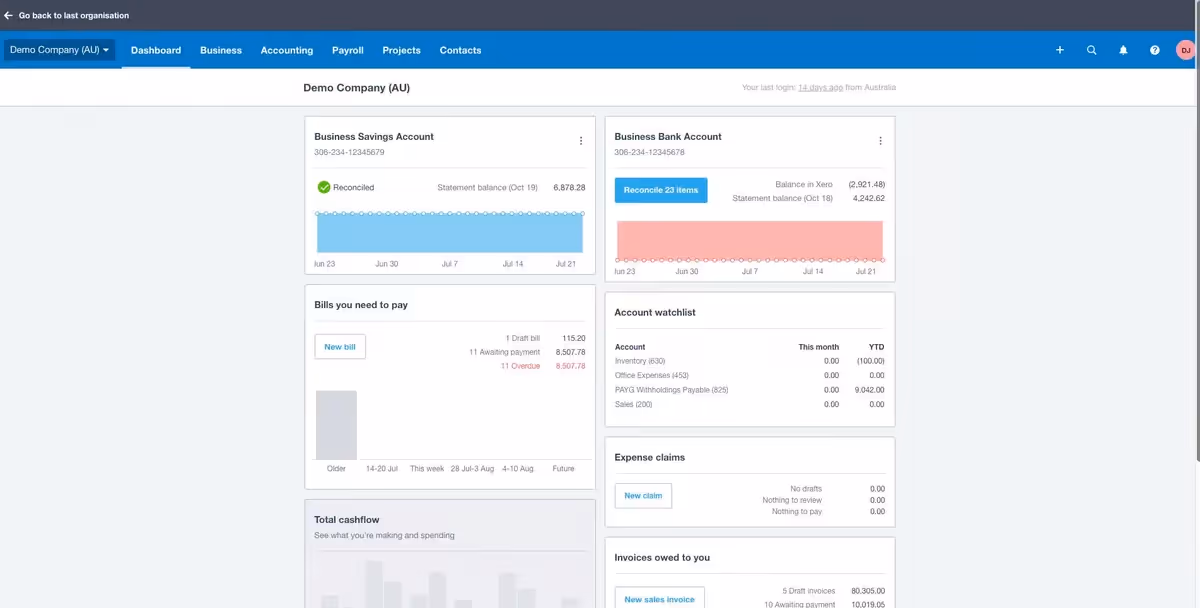quickbooks alternative #1 Xero