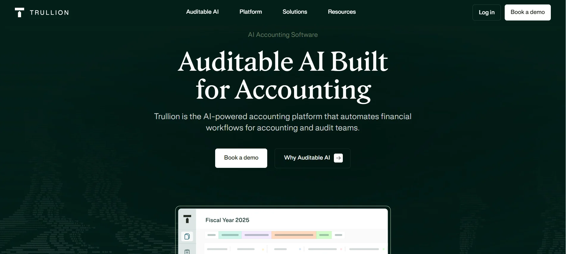 Homepage of Trullion