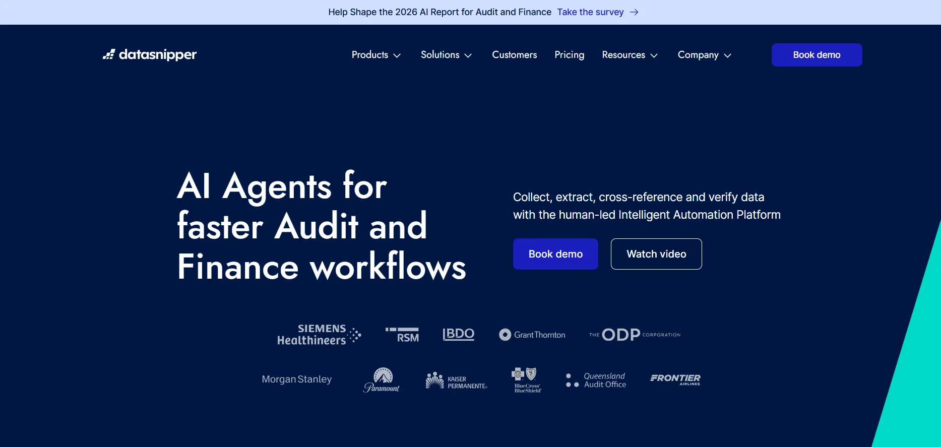 Homepage of DataSnipper