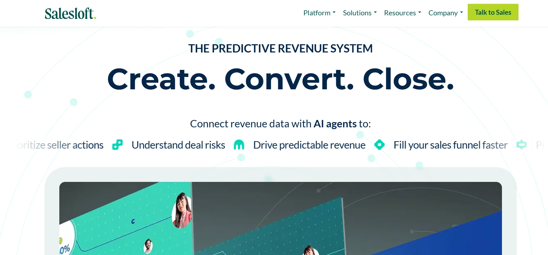 Homepage of Salesloft