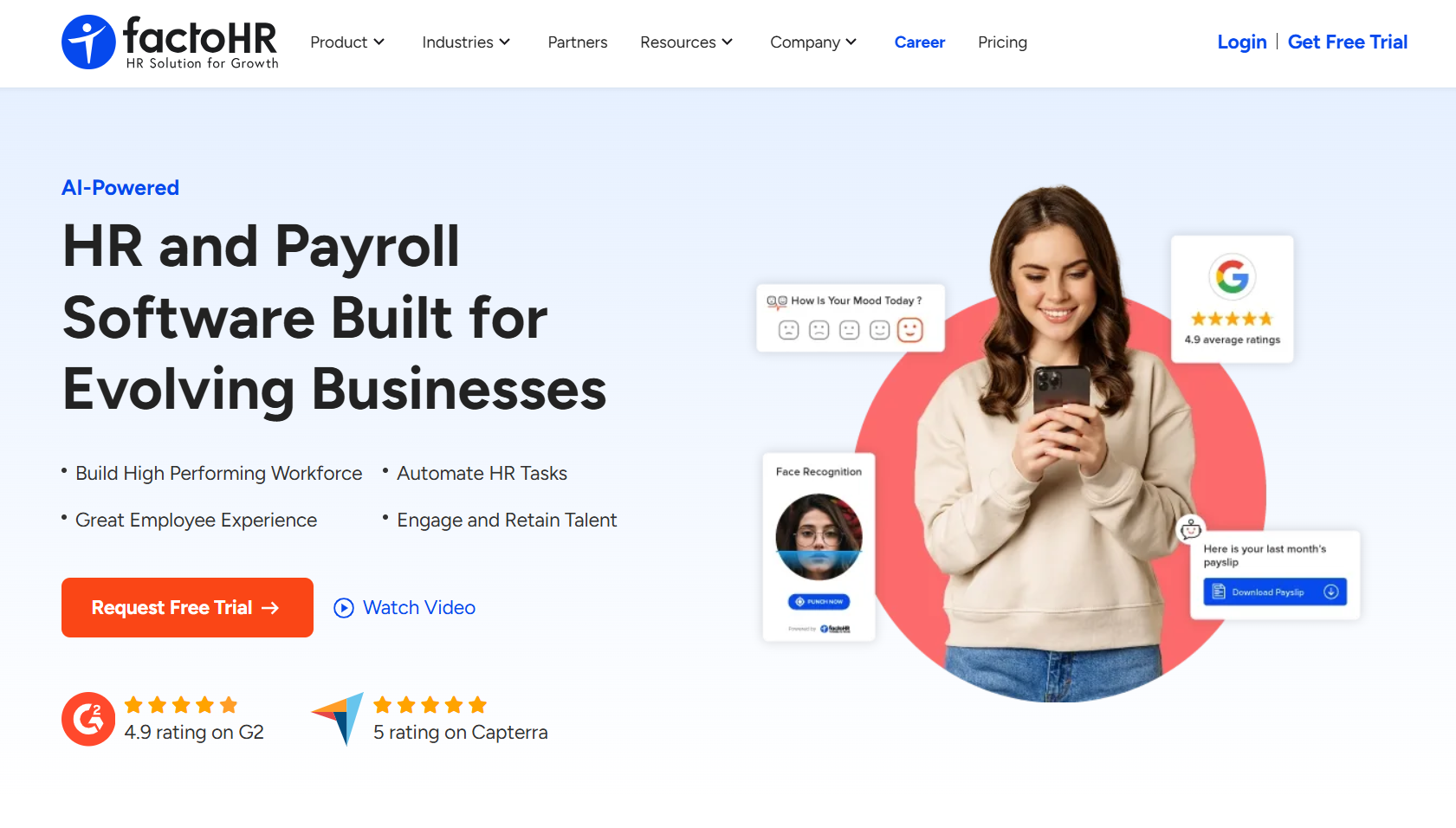 factohr's home page screenshot