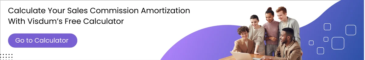 A banner CTA taking users to Visdum's ASC 606 Commission amortization Calculator