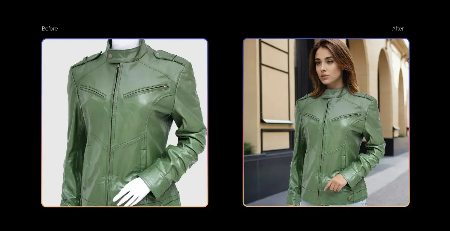 mannequin to female model photoshoot for clothing