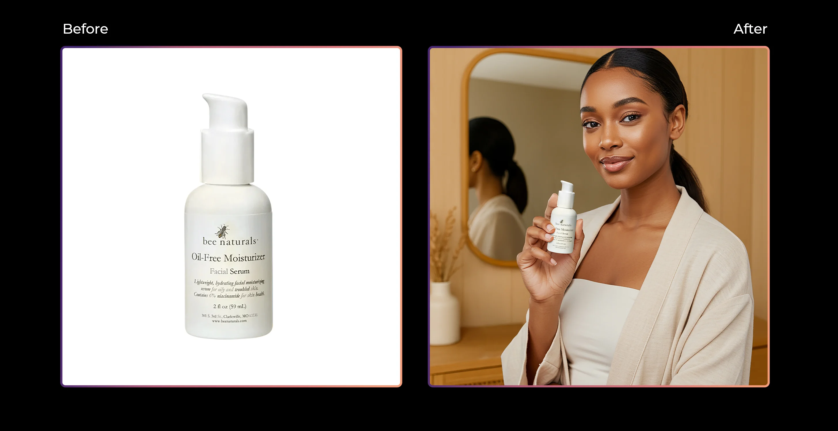 colocação de produtos de beleza em um modelo feminino