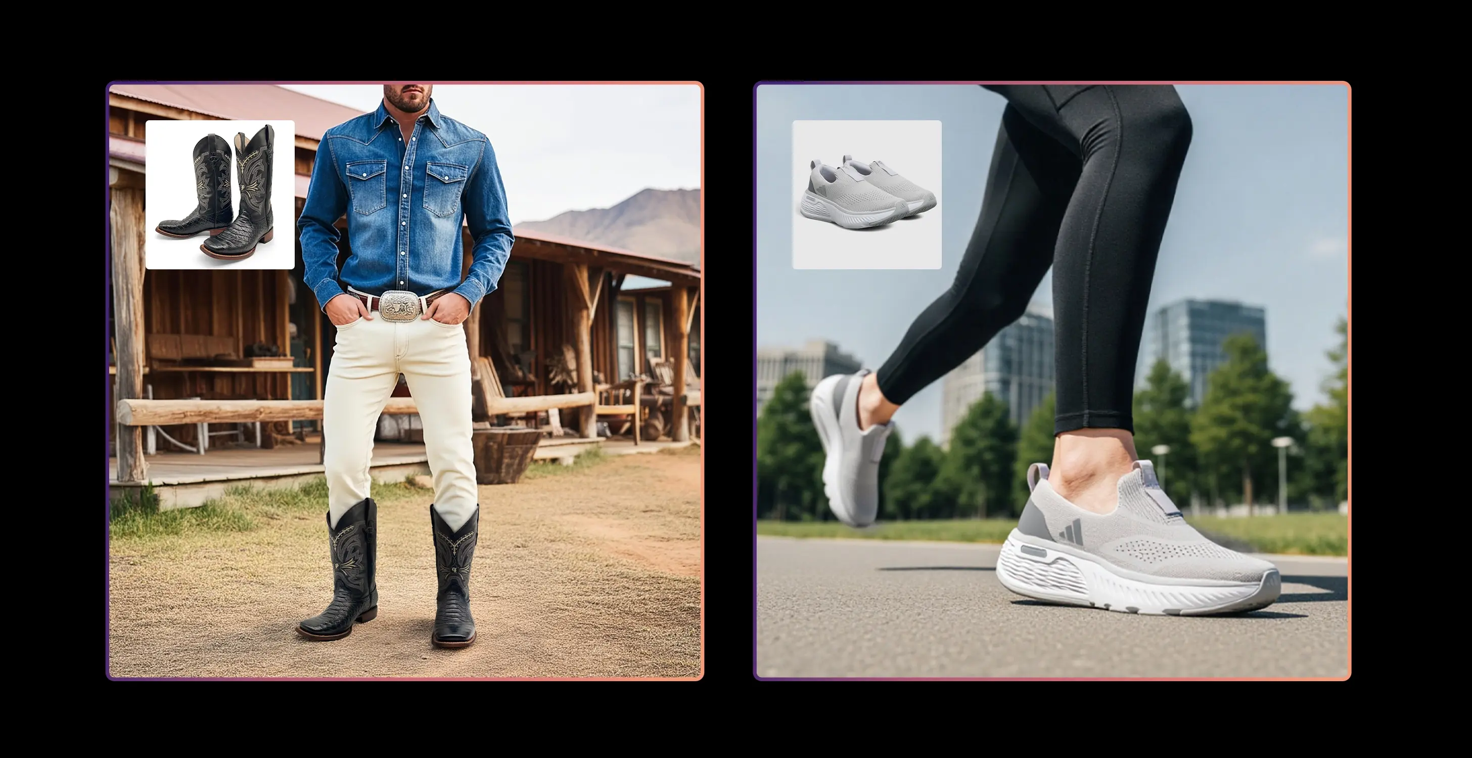 men footwear on ai male model