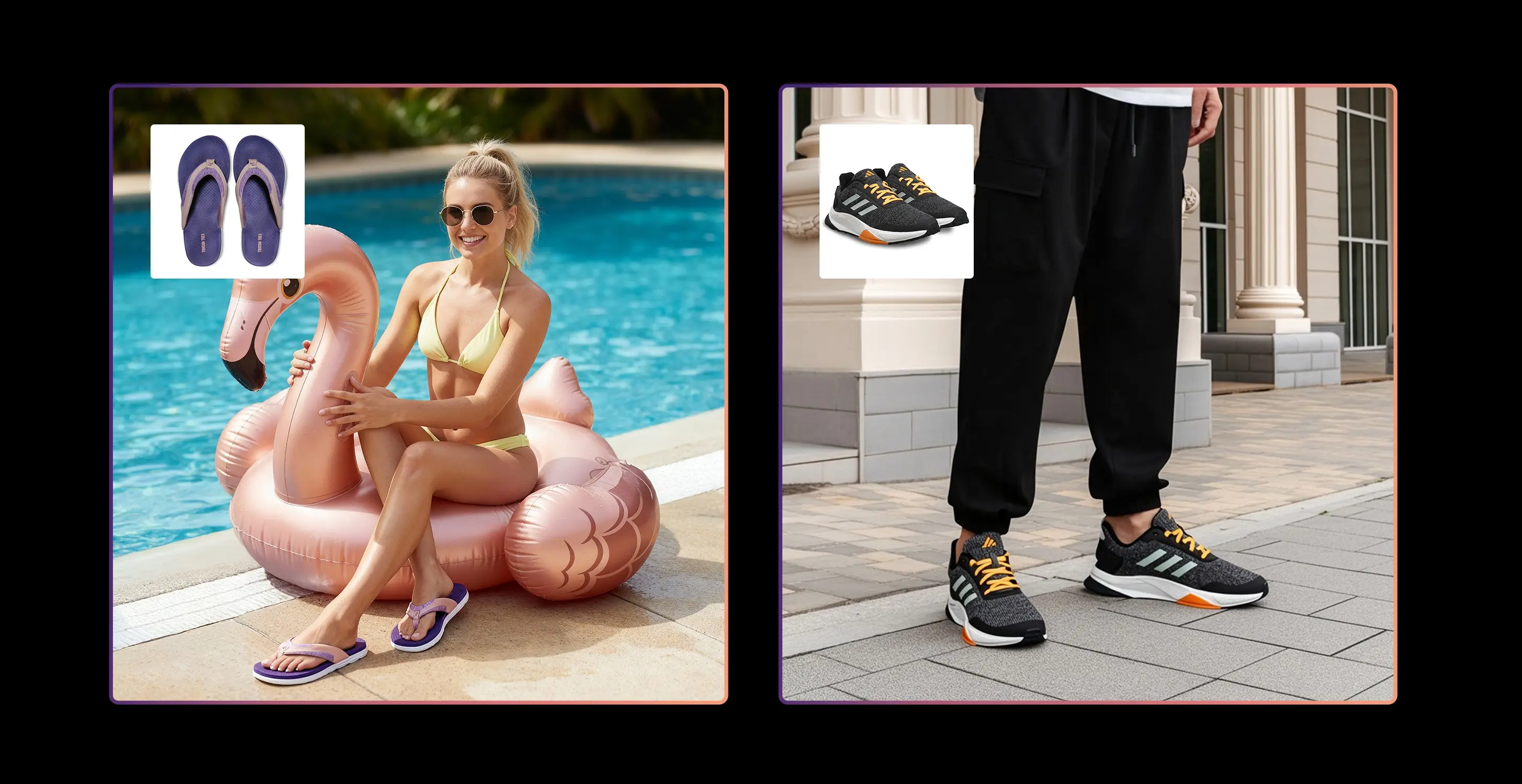 women sport shoes on ai female model