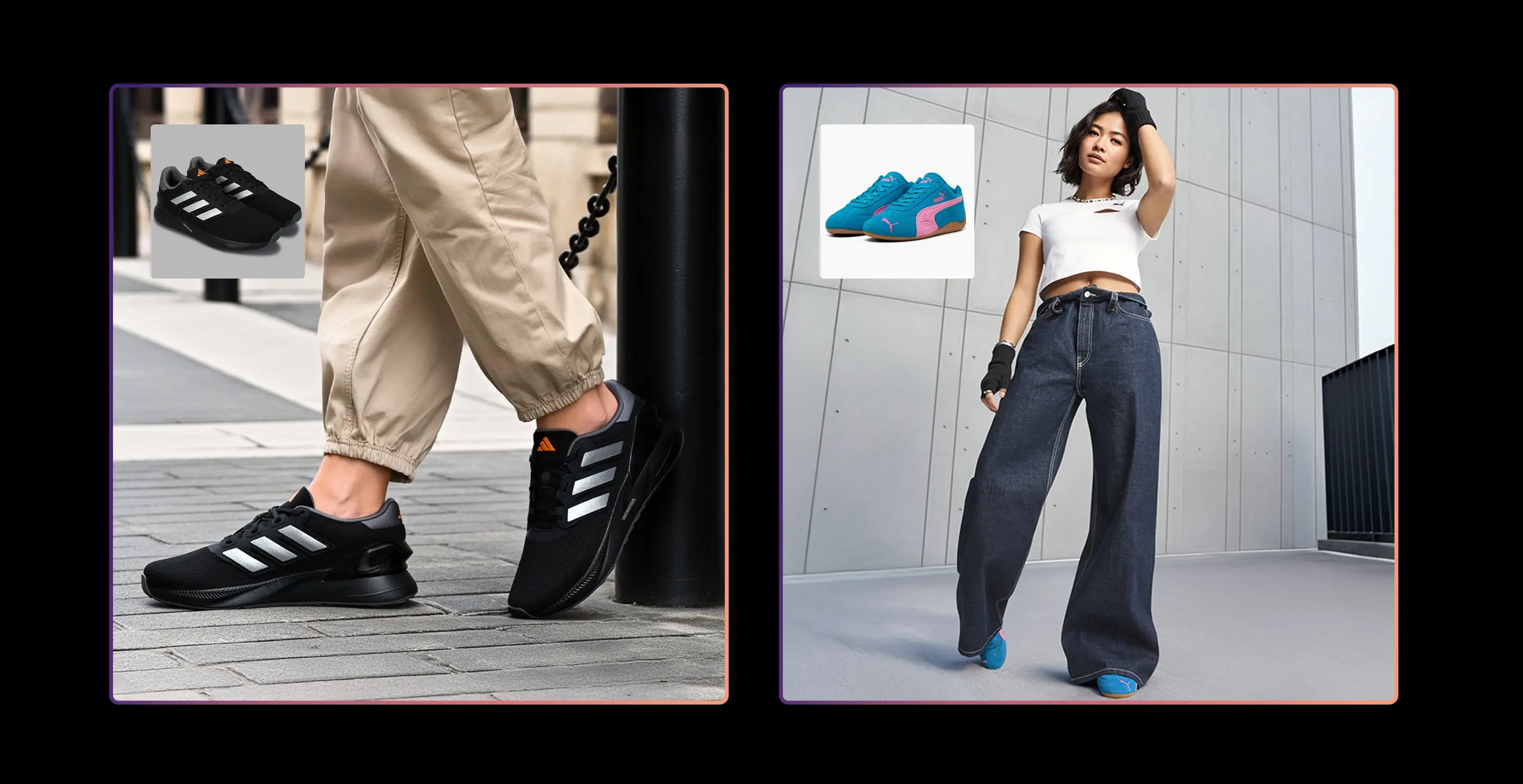 heels placement on ai female model