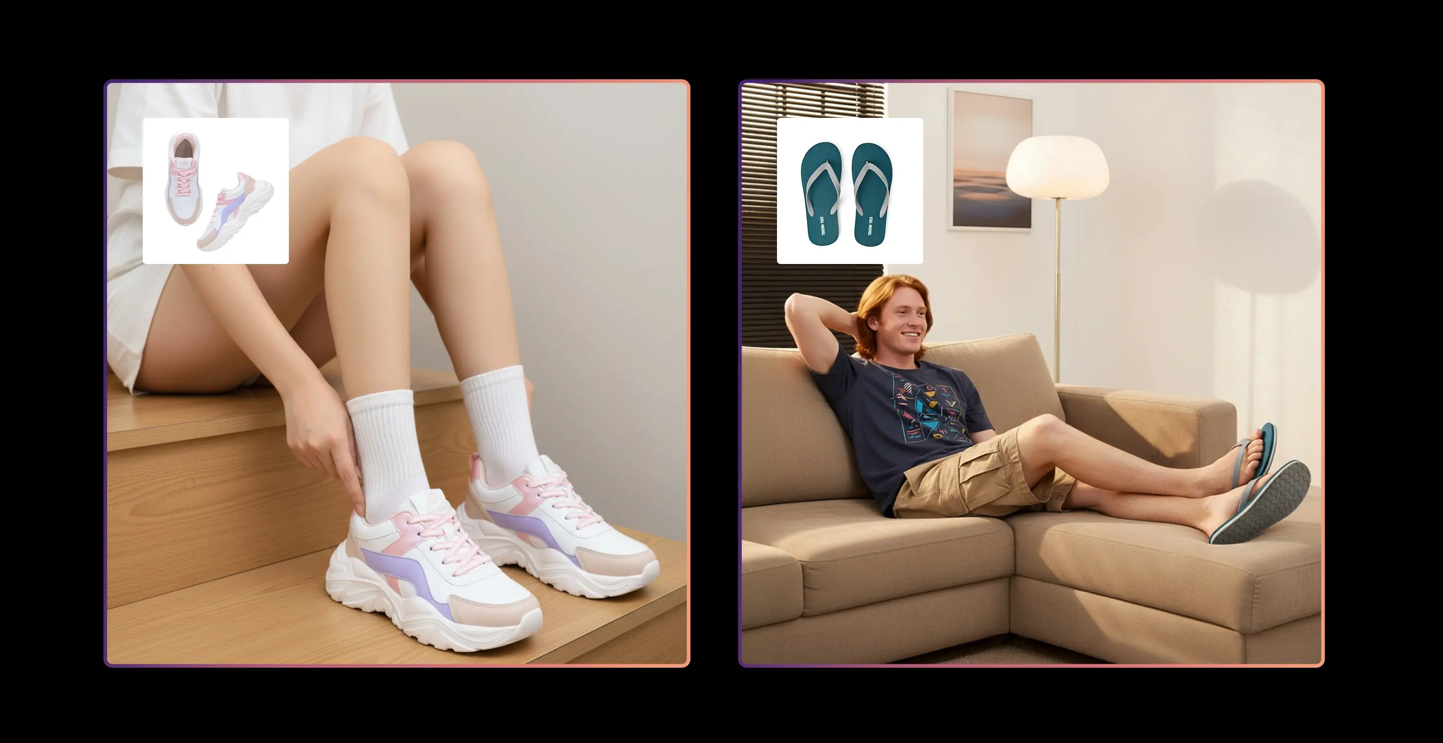 men's footwear on mock up background