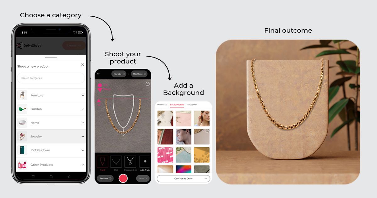 Jewelery  photography with DoMyShoot Tools