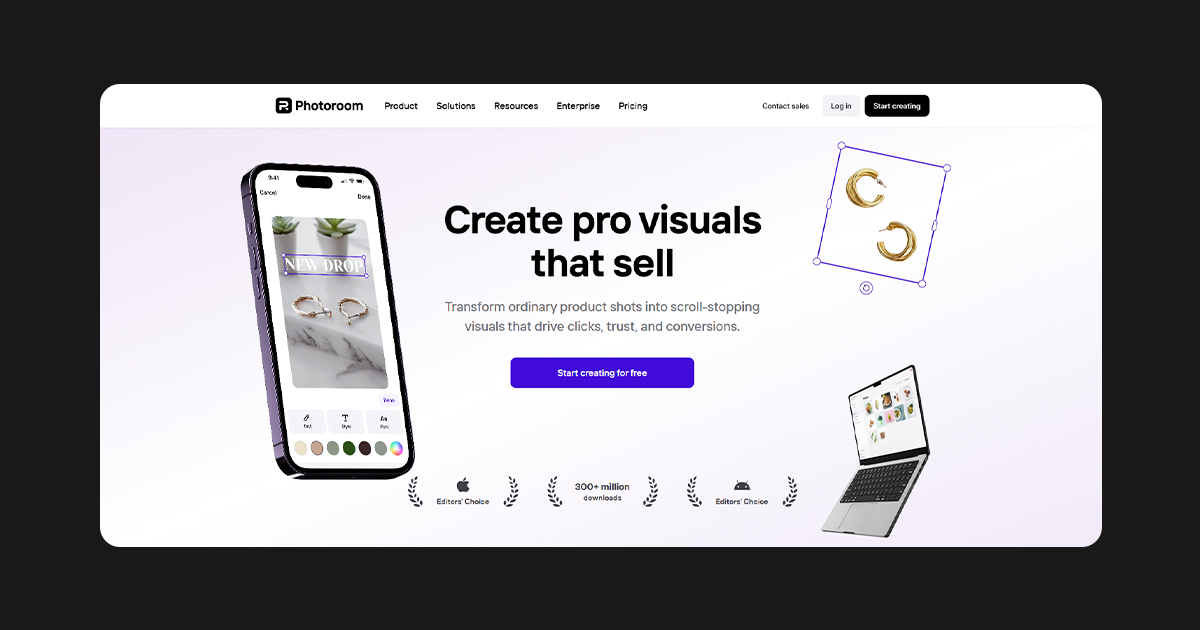 photoroom website UI