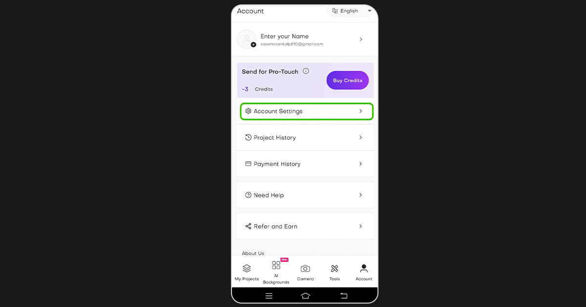 creating account on domyshoot for ghost mannequin clothing photography