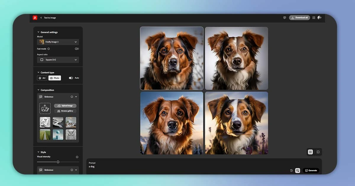 adobe firefly website interface