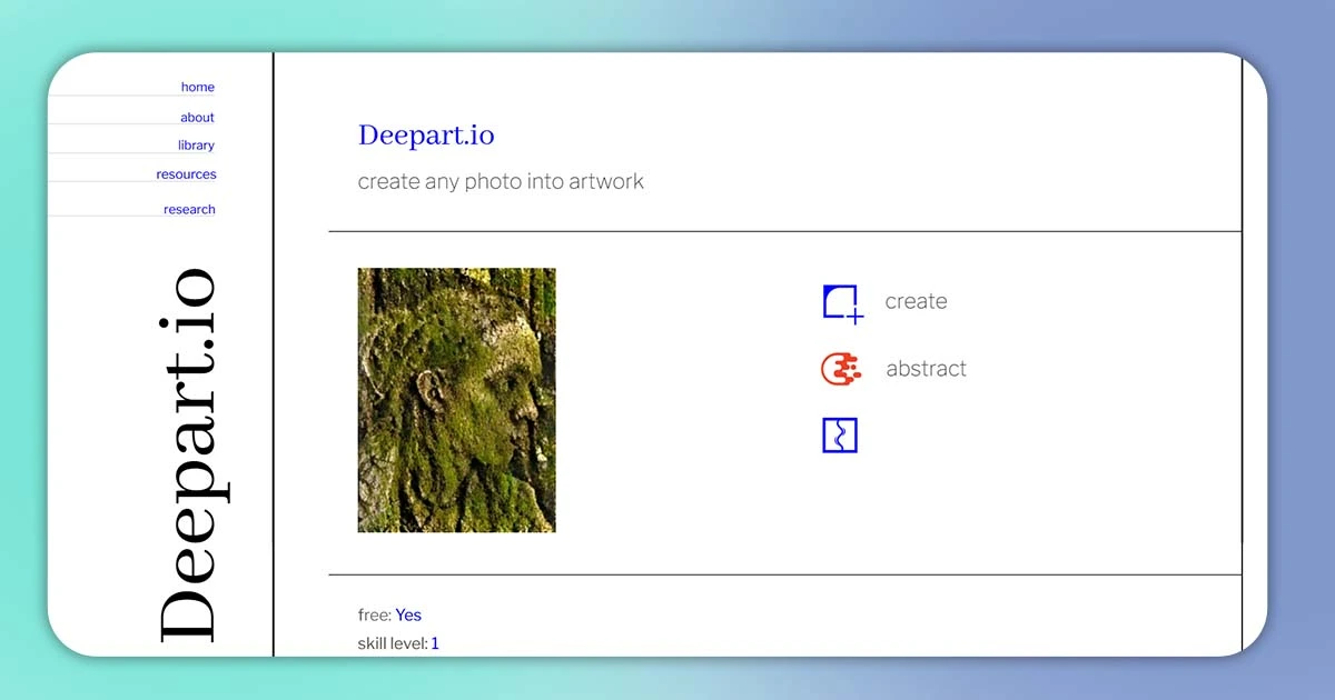 deepart.io website interf