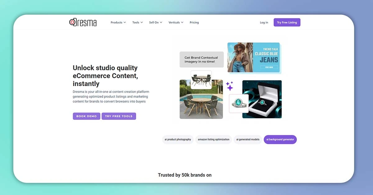 Dresma Website Interface