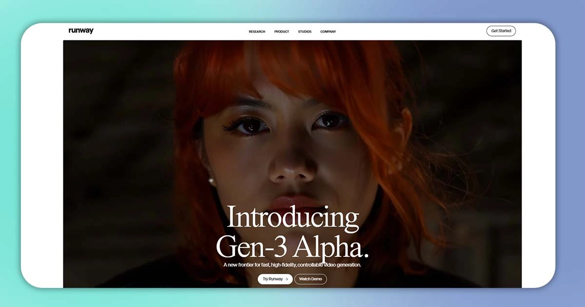 runway ml website interface
