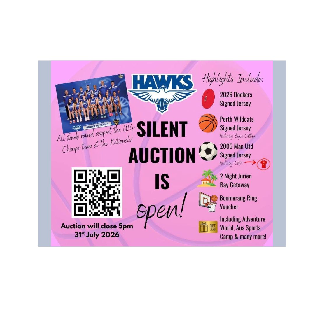 Hawks Basketball working to support the U14's Girls heading to Australian Championships Sep 2026
