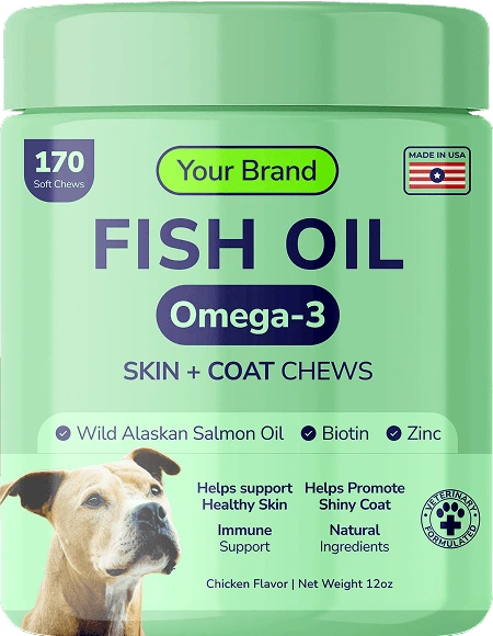 a bottle of fish oil for dogs