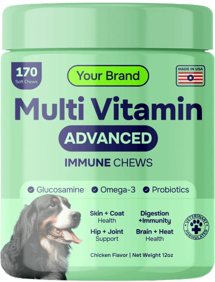 a bottle of vitamin supplement for dogs