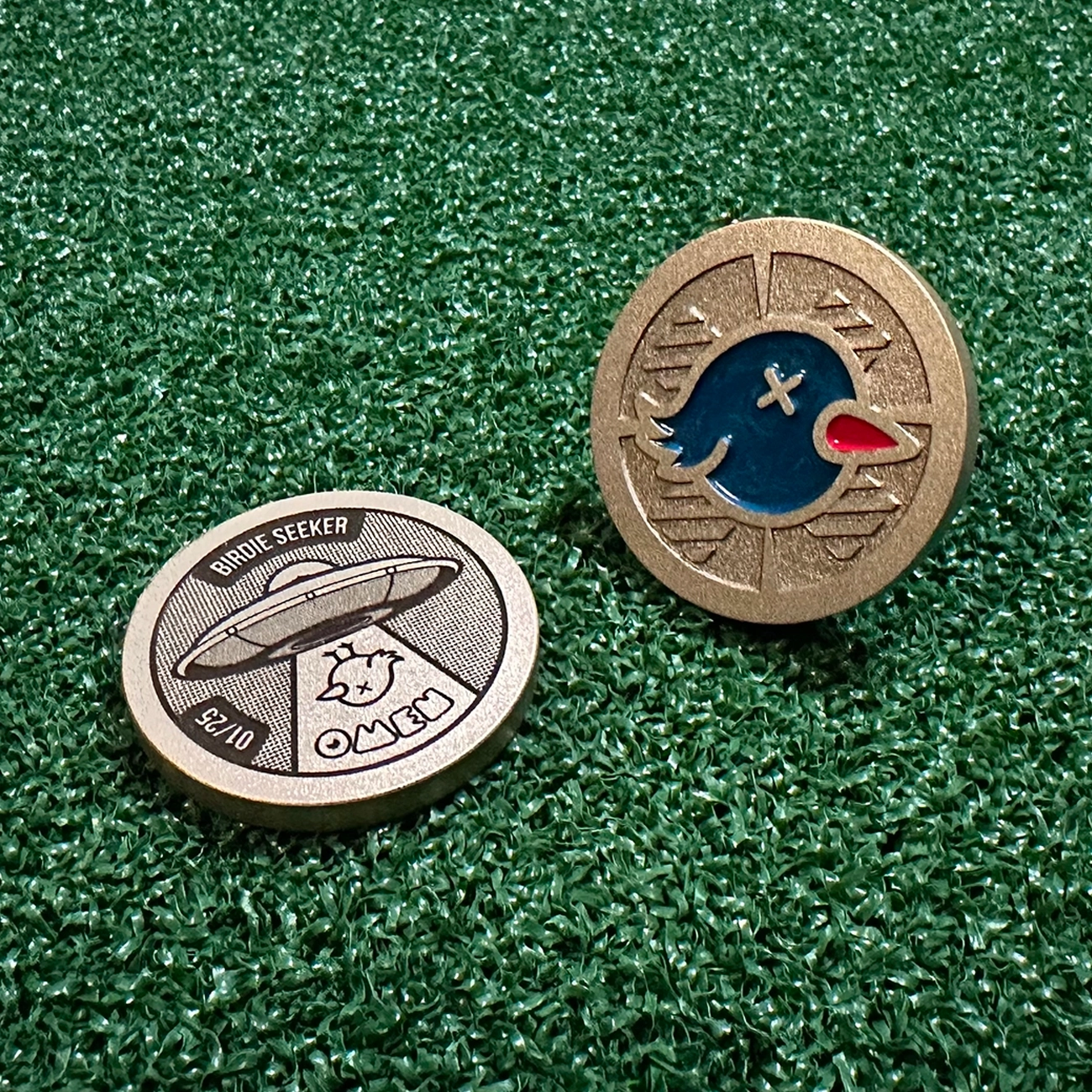 Premium brass golf ball marker Australia - enamel paint fill