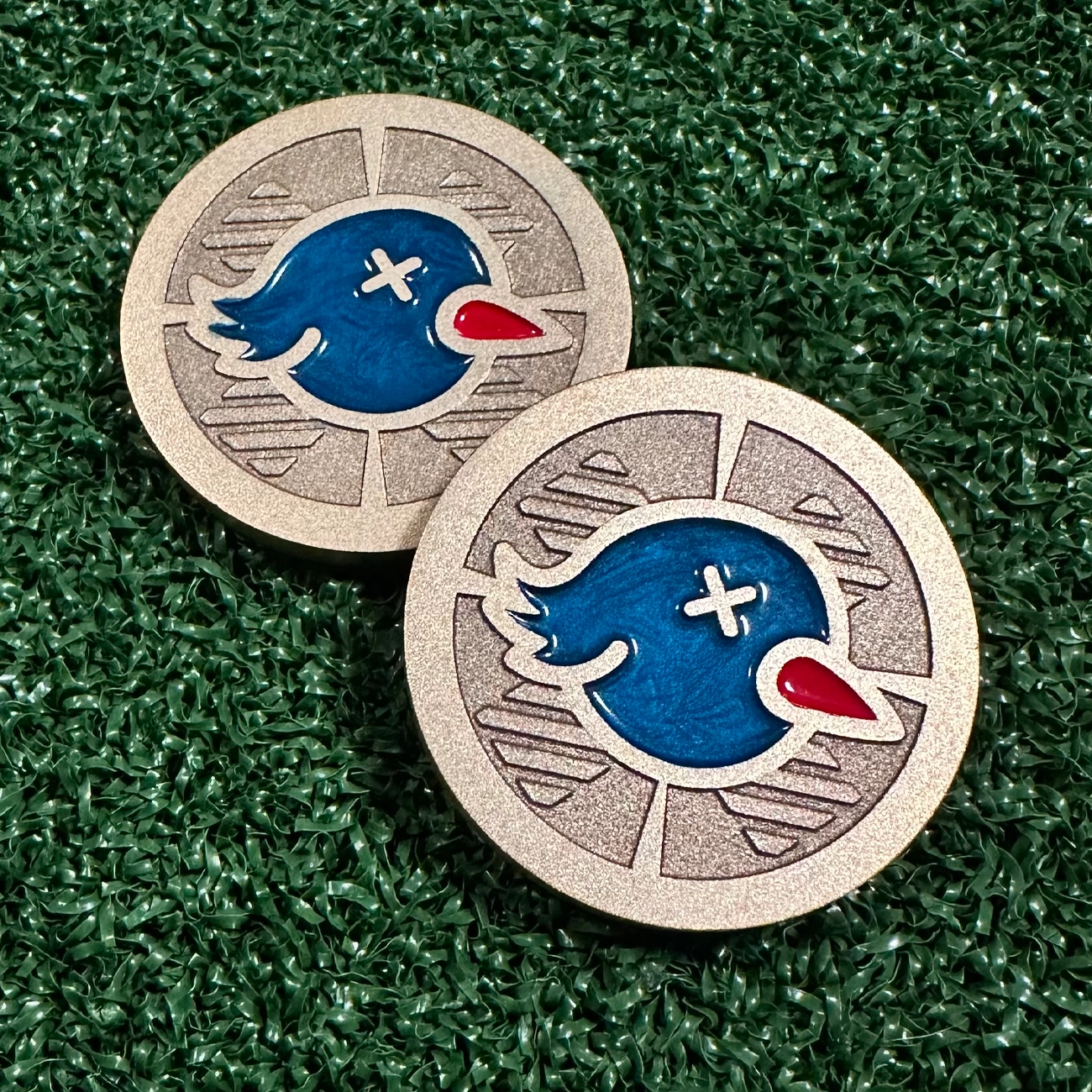 Premium brass golf ball marker Australia - enamel paint fill