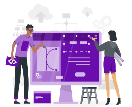 An illustration describing website development in Ovionos  services we offer section 