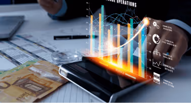 An image describing financial sector  from industries we serve section
