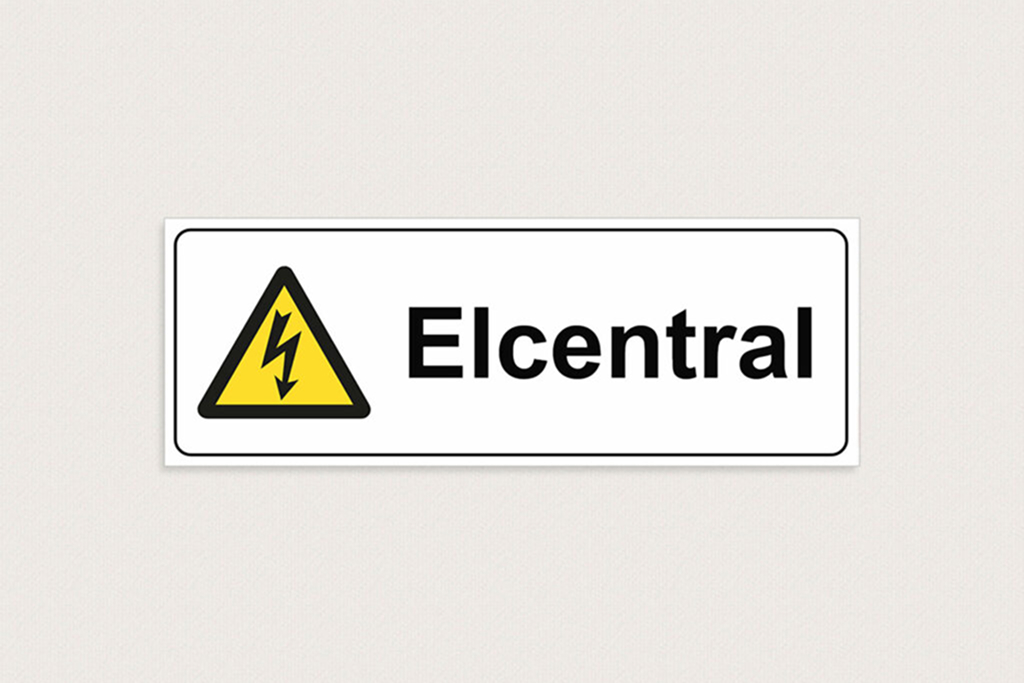 Märkskylt för elcentral