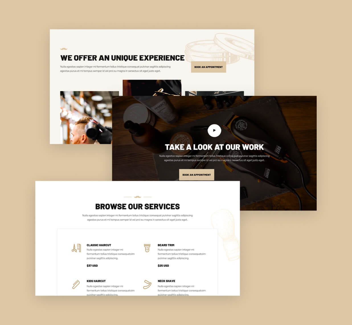 Sections - Barber X Webflow Template