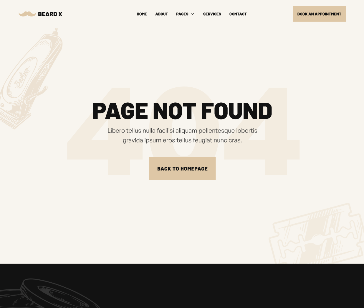 404 Not Found - Beard X Webflow Template