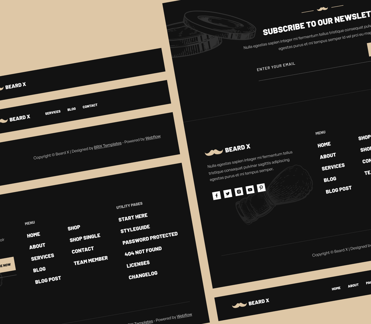 Headers And Footers - Beard X Webflow Template