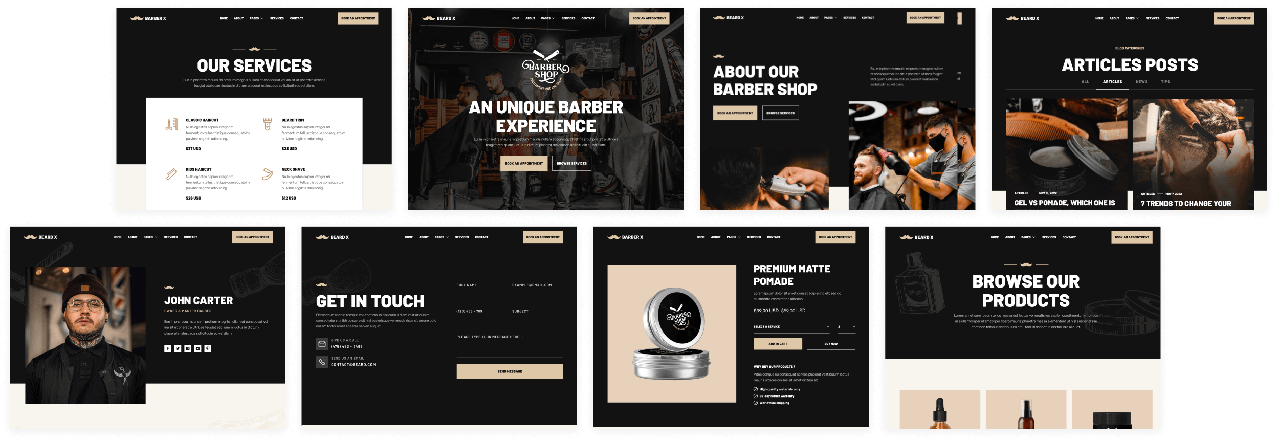 Buy Template - Beard X Webflow Template